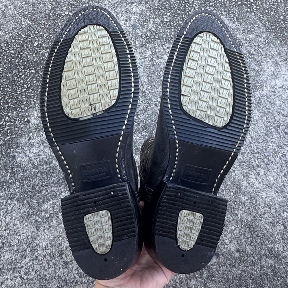 Vntg Iron Age Cowboy Boots Men's 7 D ( Women's 9) Gray Black Tall Steel Toe - Picture 10 of 14